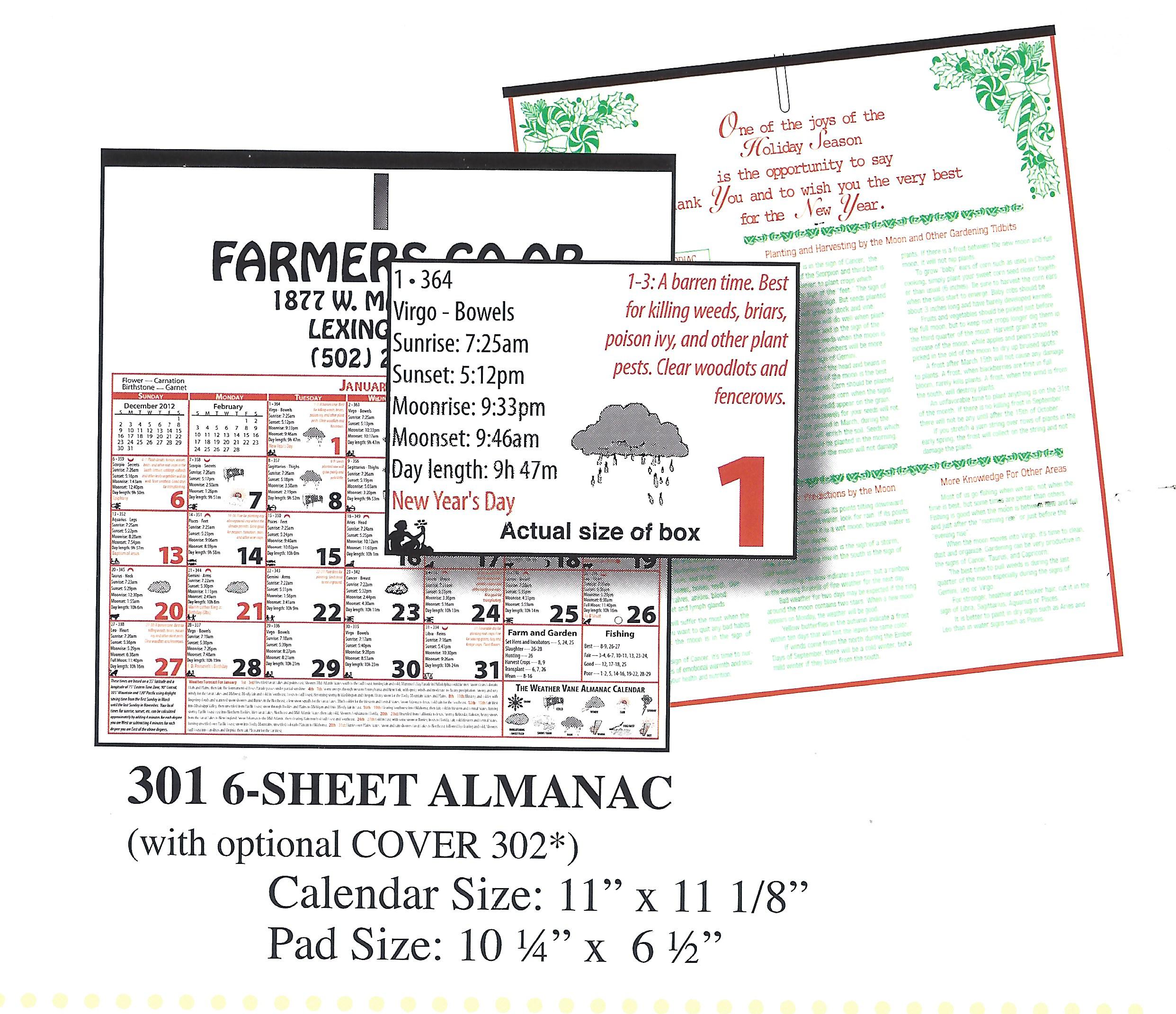 3016 Sheet Almanac