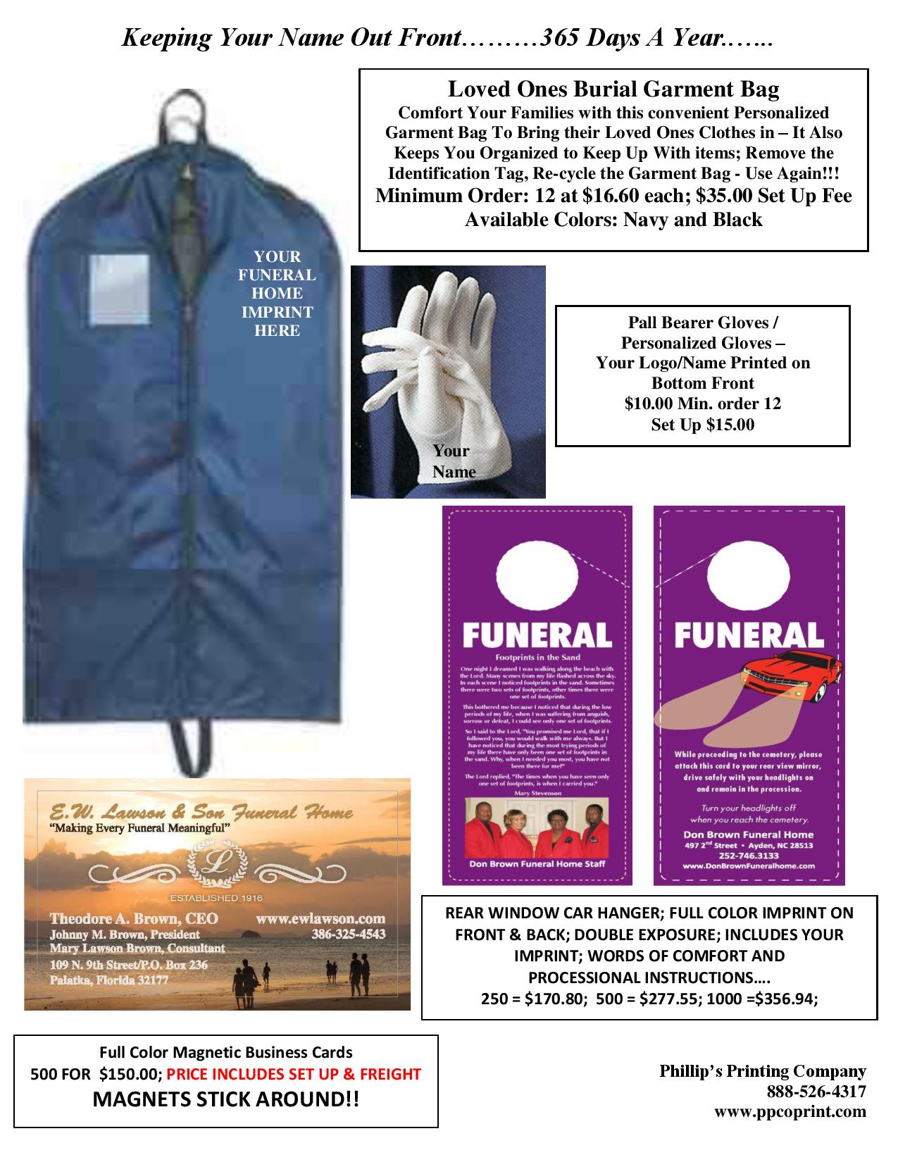 Garment Bags and Gloves